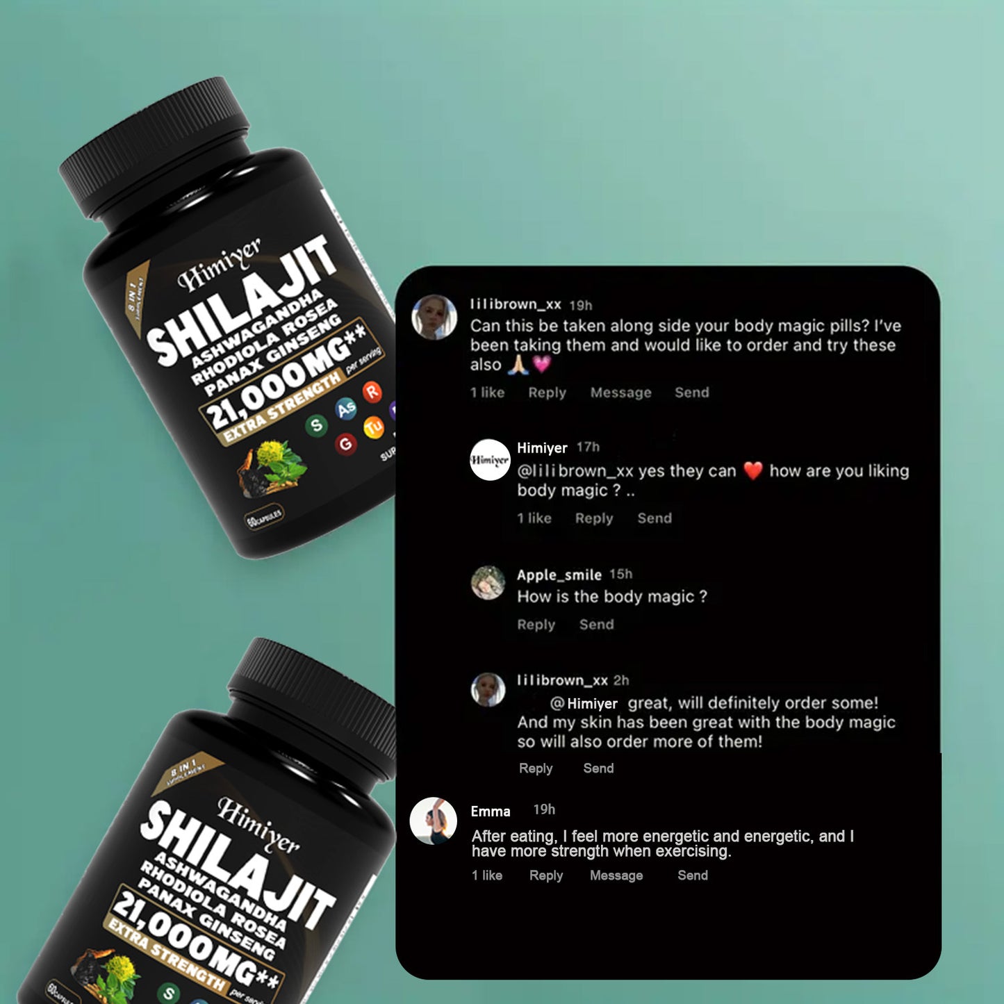 SHILAJIT ASHWAGANDHA RHODIOLA ROSEAPANAX GINSENG 21,000MG