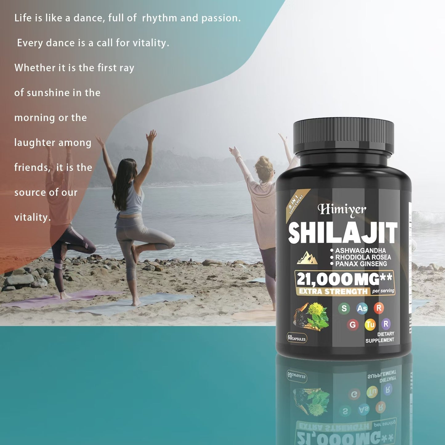 SHILAJIT ASHWAGANDHA RHODIOLA ROSEAPANAX GINSENG 21,000MG