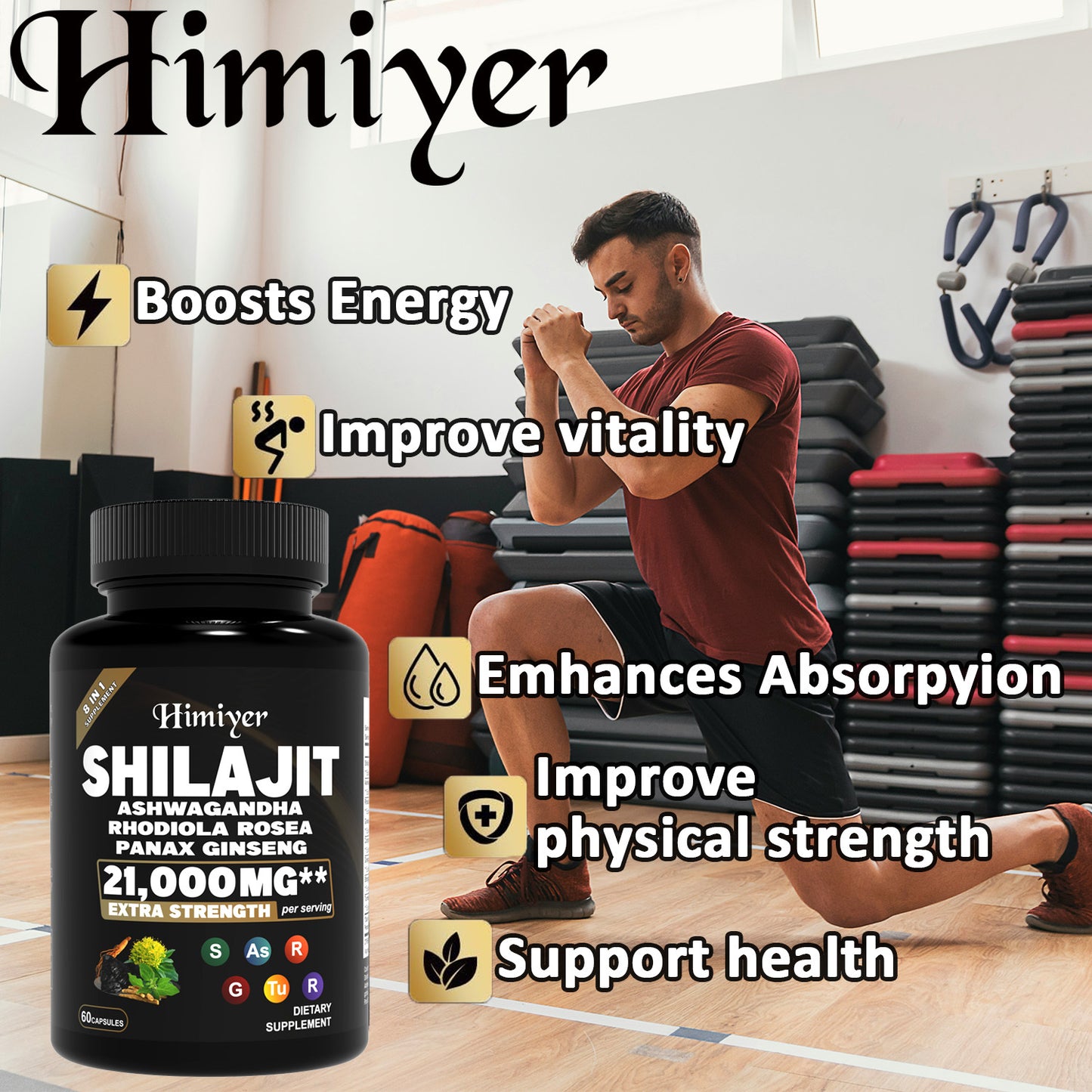 SHILAJIT ASHWAGANDHA RHODIOLA ROSEAPANAX GINSENG 21,000MG