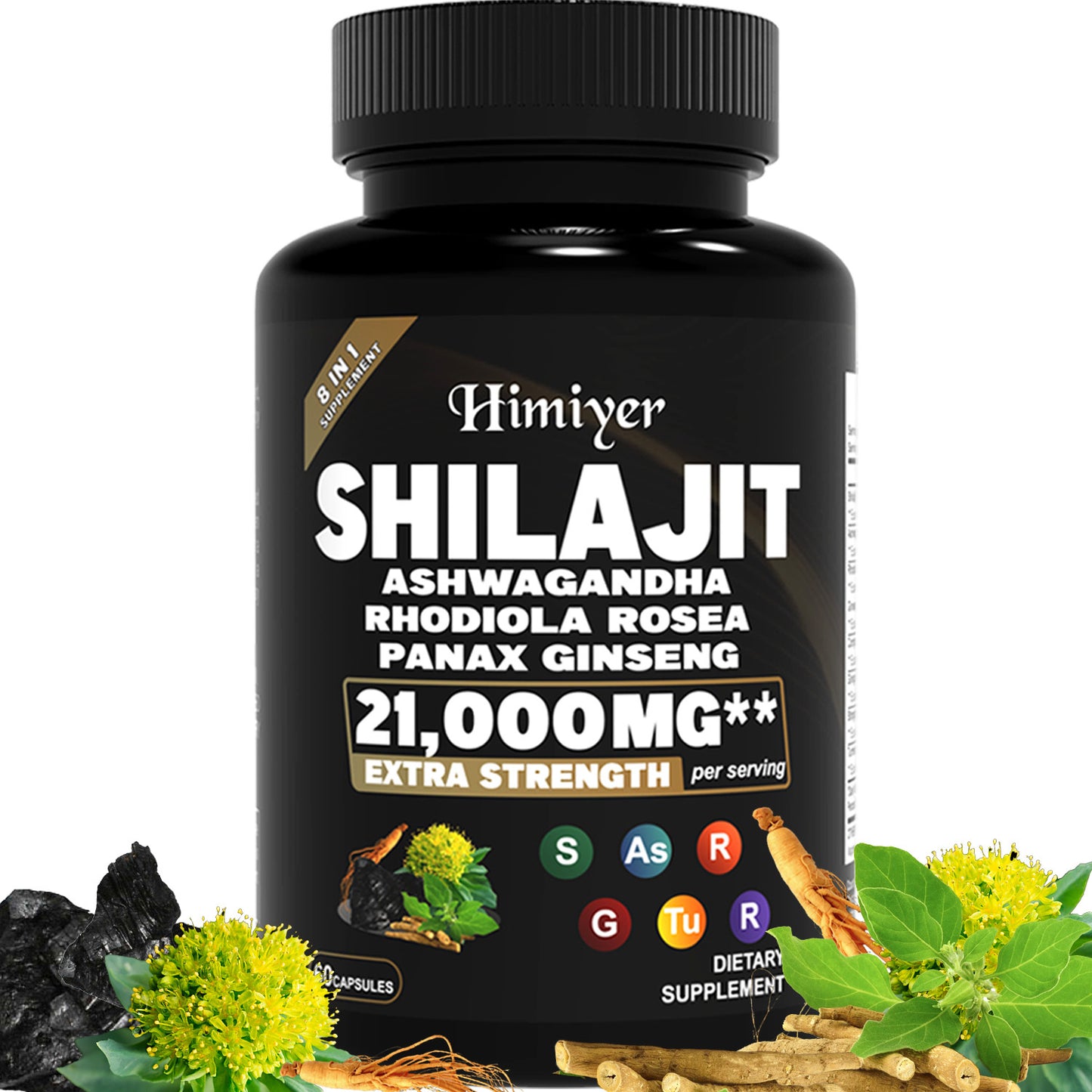 SHILAJIT ASHWAGANDHA RHODIOLA ROSEAPANAX GINSENG 21,000MG